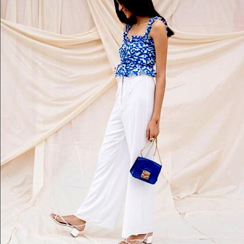 Zara blue and white floral cami